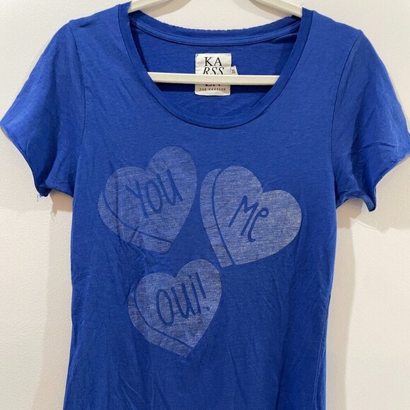 Zoe Karssen Tops - Zoe Karssen Graphic Tshirt XS Blue You Me Oui! Streetwear Valentines Retail $100